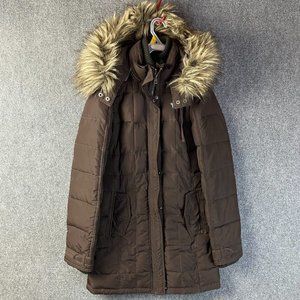 Abercrombie & Fitch Parka Jacket Small Outerwear Women's Full Zip S Brown